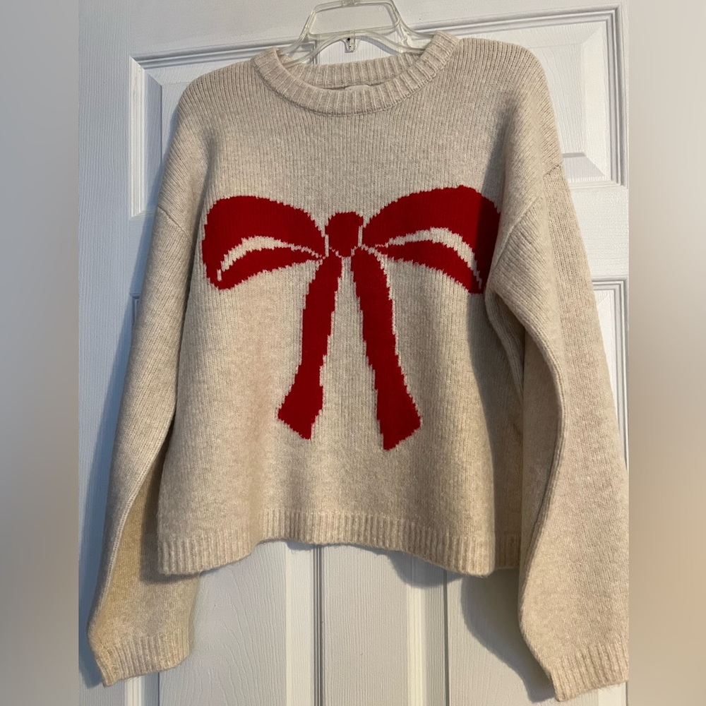 Christmas bow sweater
